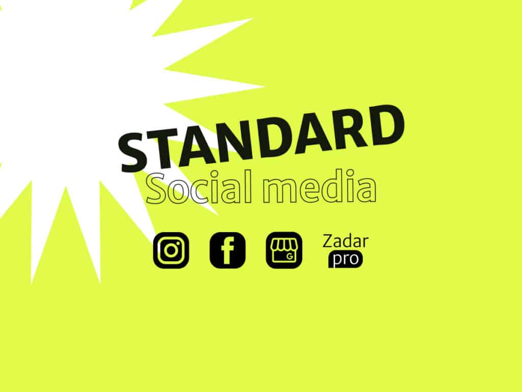 Marketing Zadar PROfessional social media drustvene mreze instagram facebook standard paket